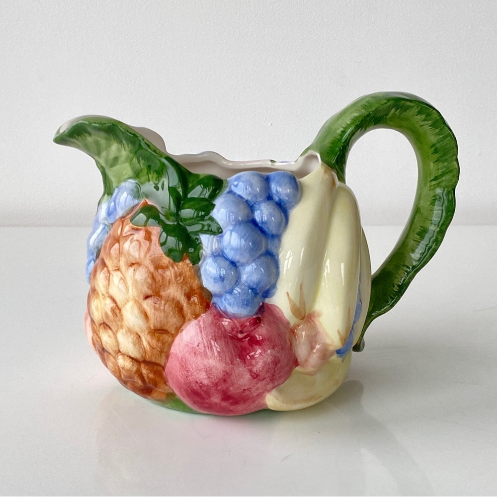 Vintage Hand Painted Fruit Pitcher